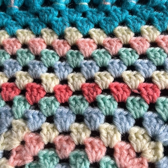 Multicolored Hand Crocheted Doll Blanket - Picture 2 of 3